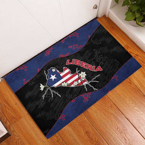 Liberia Rubber Doormat Map With Pepper Flowers Scratch Texture