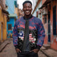 Personalized Liberia Sleeve Zip Bomber Jacket Map With Pepper Flowers Scratch Texture