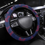 Liberia Steering Wheel Cover Map With Pepper Flowers Scratch Texture