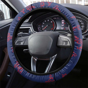 Liberia Steering Wheel Cover Map With Pepper Flowers Scratch Texture