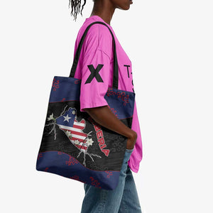 Liberia Tote Bag Map With Pepper Flowers Scratch Texture