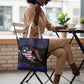 Liberia Tote Bag Map With Pepper Flowers Scratch Texture