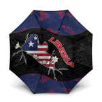 Liberia Umbrella Map With Pepper Flowers Scratch Texture