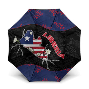 Liberia Umbrella Map With Pepper Flowers Scratch Texture