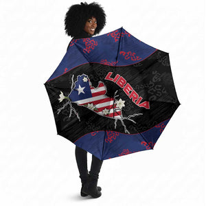 Liberia Umbrella Map With Pepper Flowers Scratch Texture