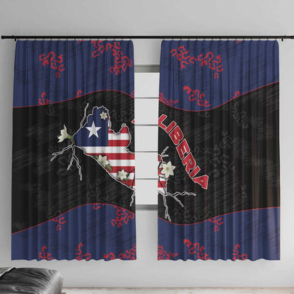 Liberia Window Curtain Map With Pepper Flowers Scratch Texture