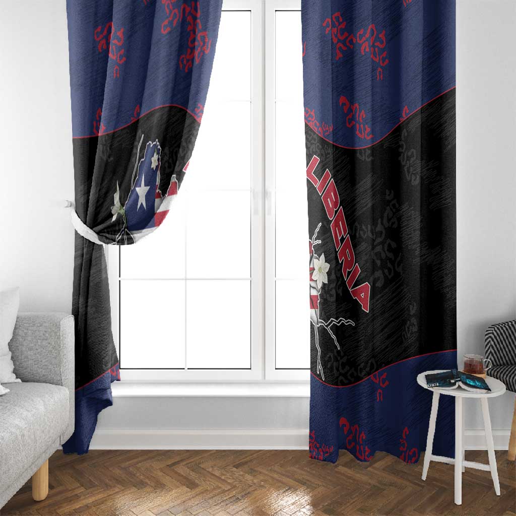 Liberia Window Curtain Map With Pepper Flowers Scratch Texture