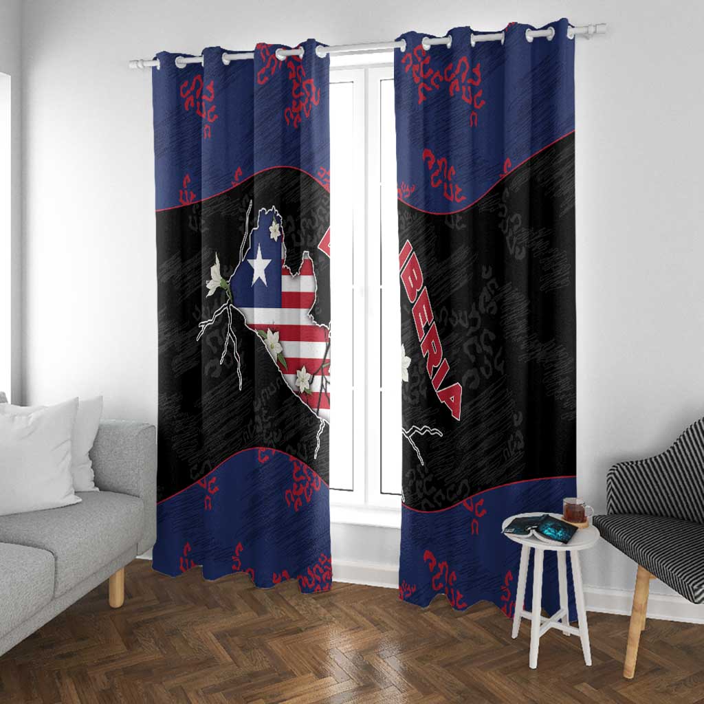 Liberia Window Curtain Map With Pepper Flowers Scratch Texture