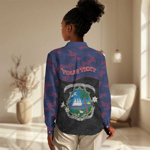 Personalized Liberia Women Casual Shirt Map With Pepper Flowers Scratch Texture