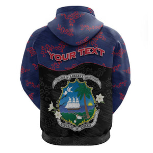 Personalized Liberia Zip Hoodie Map With Pepper Flowers Scratch Texture