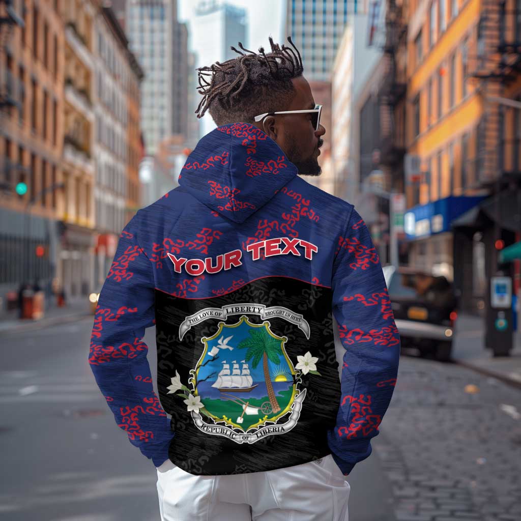 Personalized Liberia Zip Hoodie Map With Pepper Flowers Scratch Texture