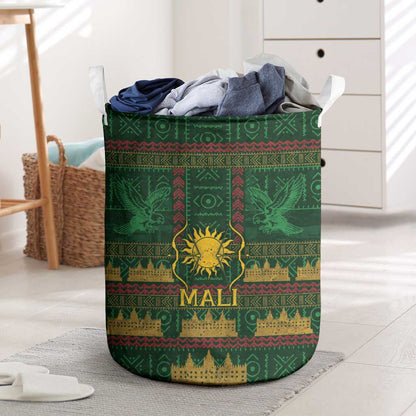 Mali Laundry Basket Golden Sun And Mosque Patterns Retro Style