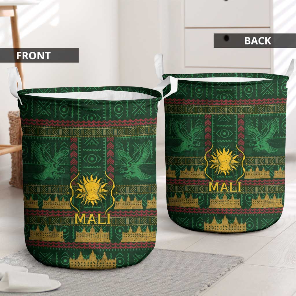 Mali Laundry Basket Golden Sun And Mosque Patterns Retro Style