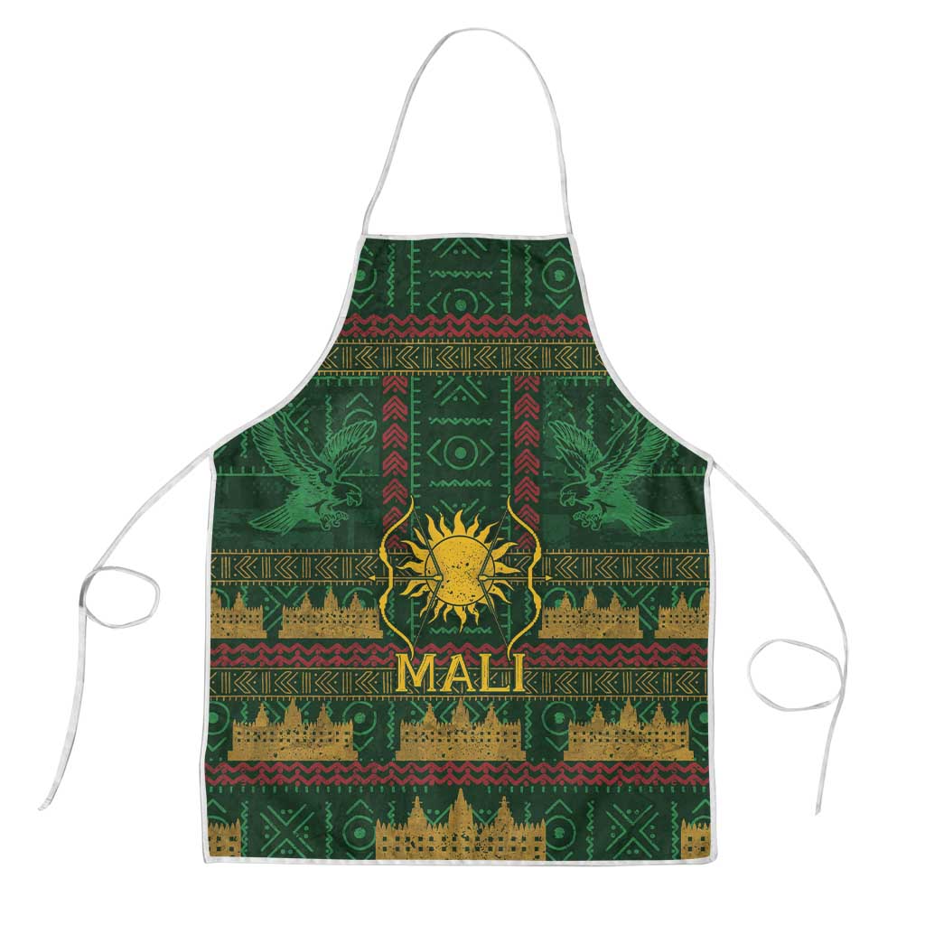 Mali Apron Golden Sun And Mosque Patterns Retro Style