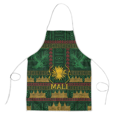 Mali Apron Golden Sun And Mosque Patterns Retro Style