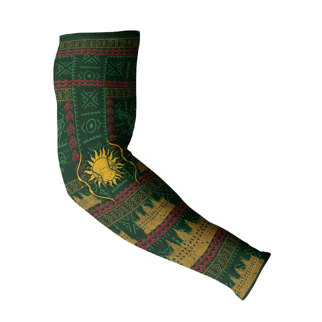 Mali Arm Sleeves Golden Sun And Mosque Patterns Retro Style