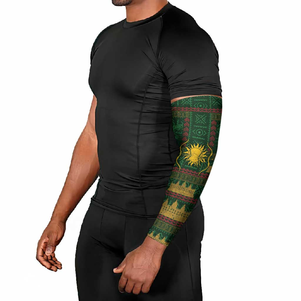 Mali Arm Sleeves Golden Sun And Mosque Patterns Retro Style
