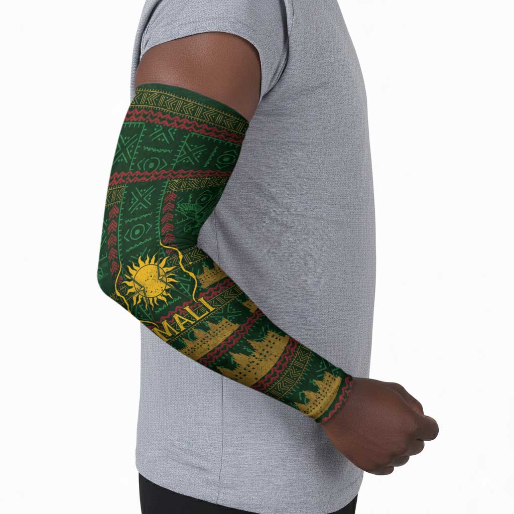 Mali Arm Sleeves Golden Sun And Mosque Patterns Retro Style