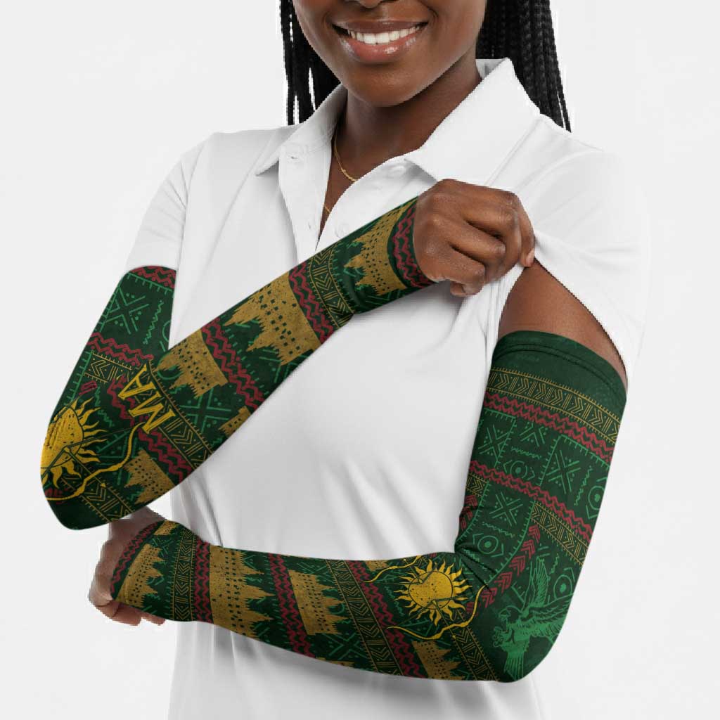 Mali Arm Sleeves Golden Sun And Mosque Patterns Retro Style