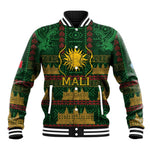 Mali Baseball Jacket Golden Sun And Mosque Patterns Retro Style