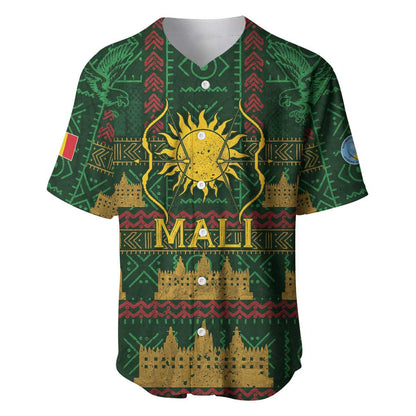 Mali Baseball Jersey Golden Sun And Mosque Patterns Retro Style