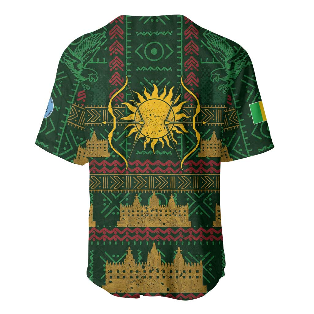 Mali Baseball Jersey Golden Sun And Mosque Patterns Retro Style