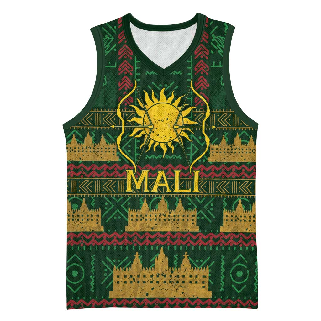 Mali Basketball Jersey Golden Sun And Mosque Patterns Retro Style
