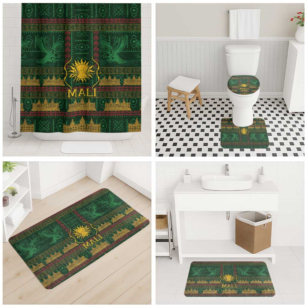 Mali Bathroom Set Golden Sun And Mosque Patterns Retro Style
