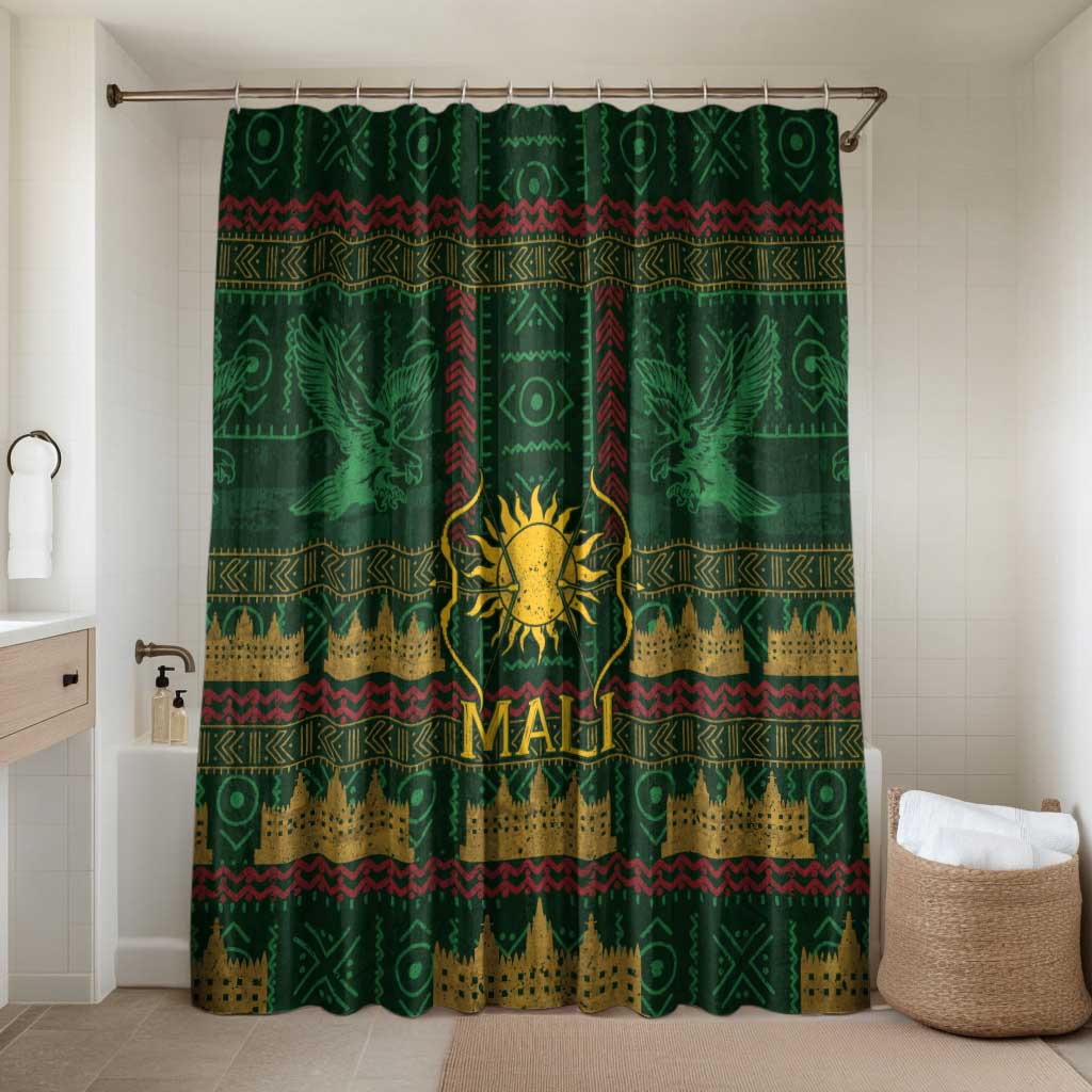 Mali Bathroom Set Golden Sun And Mosque Patterns Retro Style