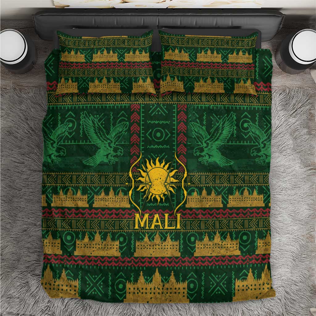 Mali Bedding Set Golden Sun And Mosque Patterns Retro Style