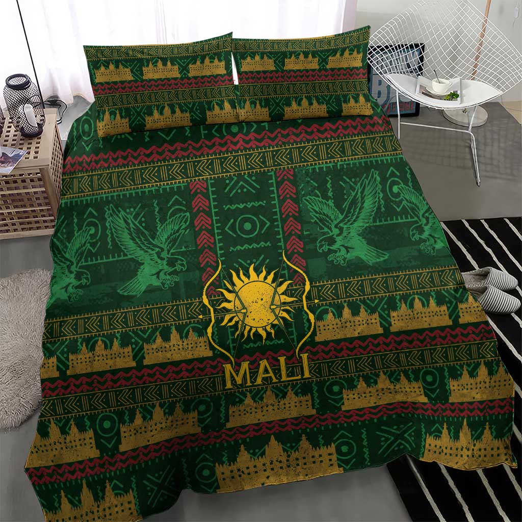 Mali Bedding Set Golden Sun And Mosque Patterns Retro Style