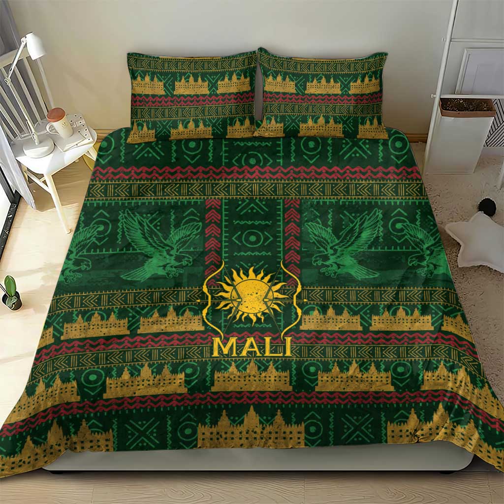 Mali Bedding Set Golden Sun And Mosque Patterns Retro Style