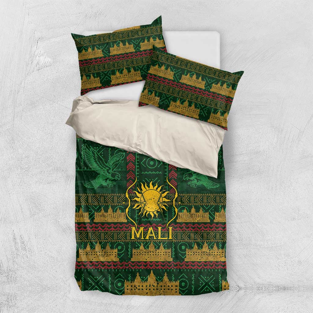 Mali Bedding Set Golden Sun And Mosque Patterns Retro Style