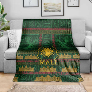Mali Blanket Golden Sun And Mosque Patterns Retro Style