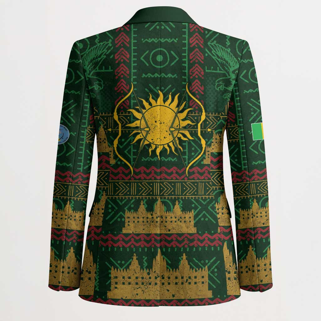 Mali Blazer Golden Sun And Mosque Patterns Retro Style