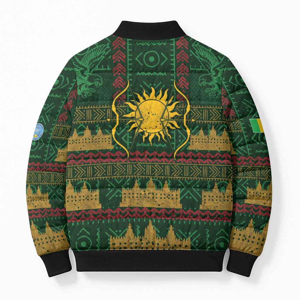 Mali Bomber Puffer Jacket Golden Sun And Mosque Patterns Retro Style