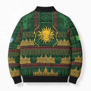 Mali Bomber Puffer Jacket Golden Sun And Mosque Patterns Retro Style
