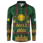 Mali Button Sweatshirt Golden Sun And Mosque Patterns Retro Style