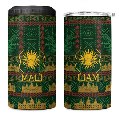 Mali 4 in 1 Can Cooler Tumbler Golden Sun And Mosque Patterns Retro Style