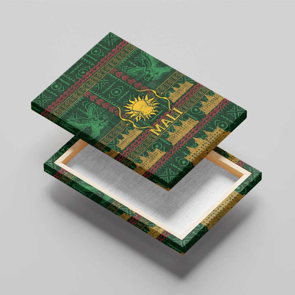 Mali Canvas Wall Art Golden Sun And Mosque Patterns Retro Style