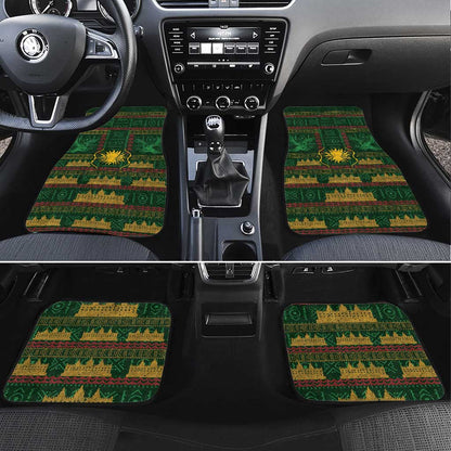 Mali Car Mats Golden Sun And Mosque Patterns Retro Style