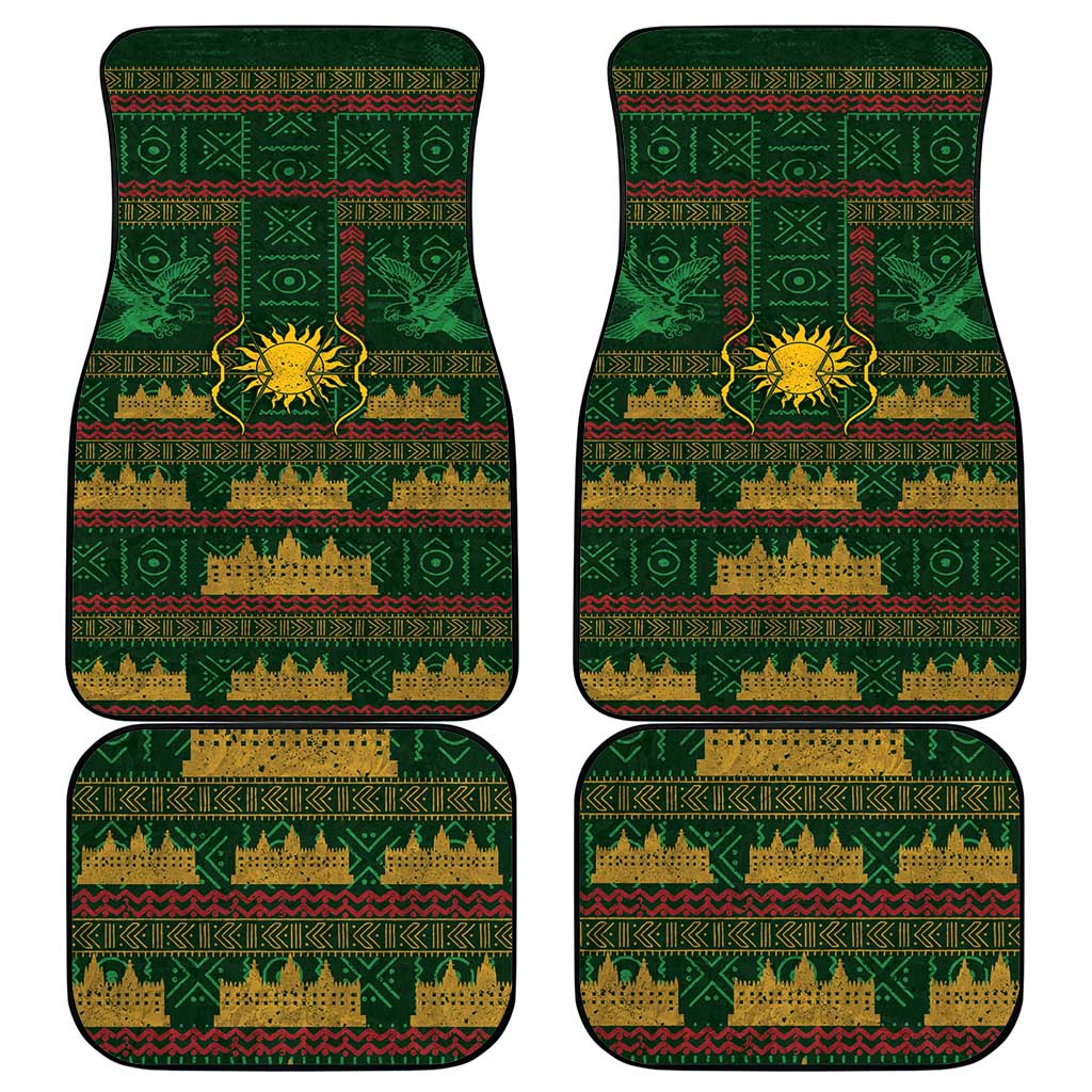 Mali Car Mats Golden Sun And Mosque Patterns Retro Style