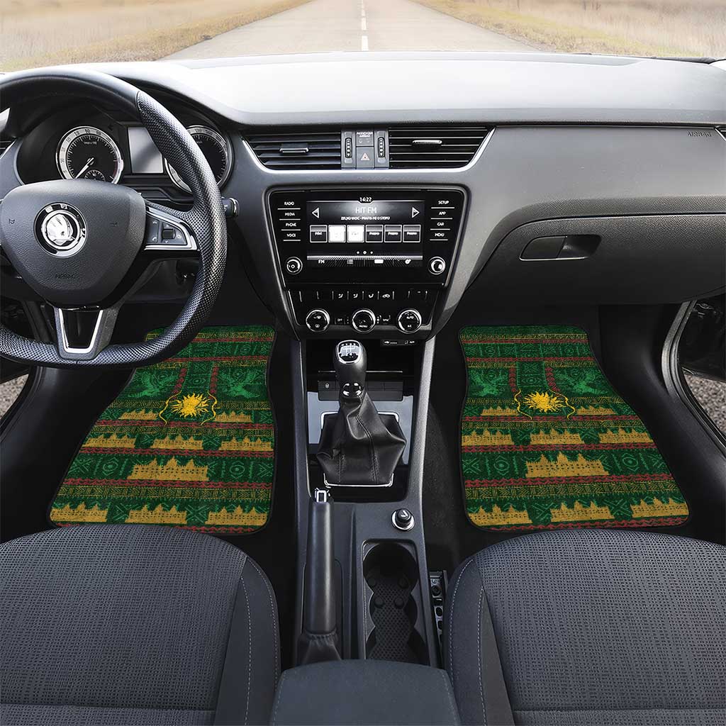 Mali Car Mats Golden Sun And Mosque Patterns Retro Style