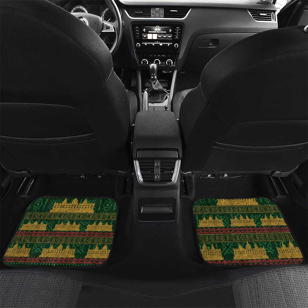 Mali Car Mats Golden Sun And Mosque Patterns Retro Style