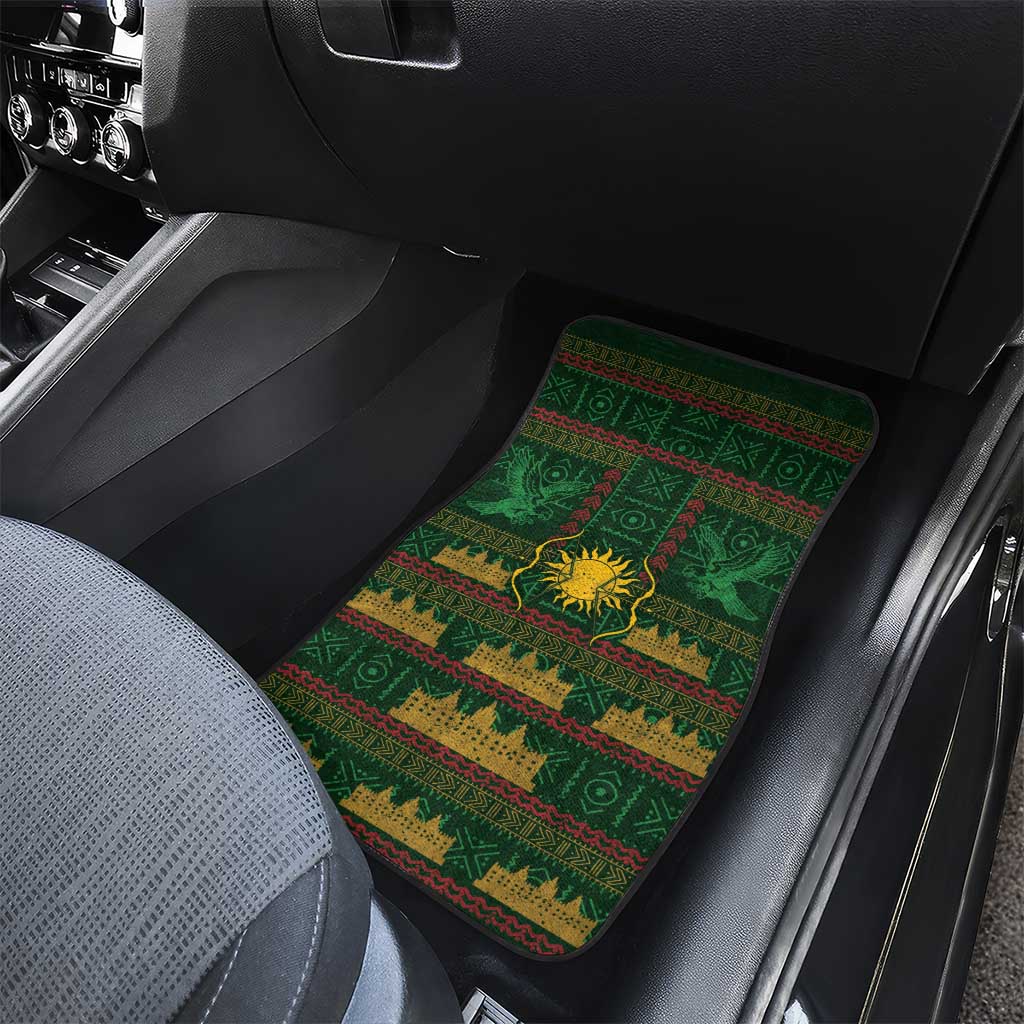Mali Car Mats Golden Sun And Mosque Patterns Retro Style