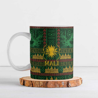 Mali Ceramic Mug Golden Sun And Mosque Patterns Retro Style