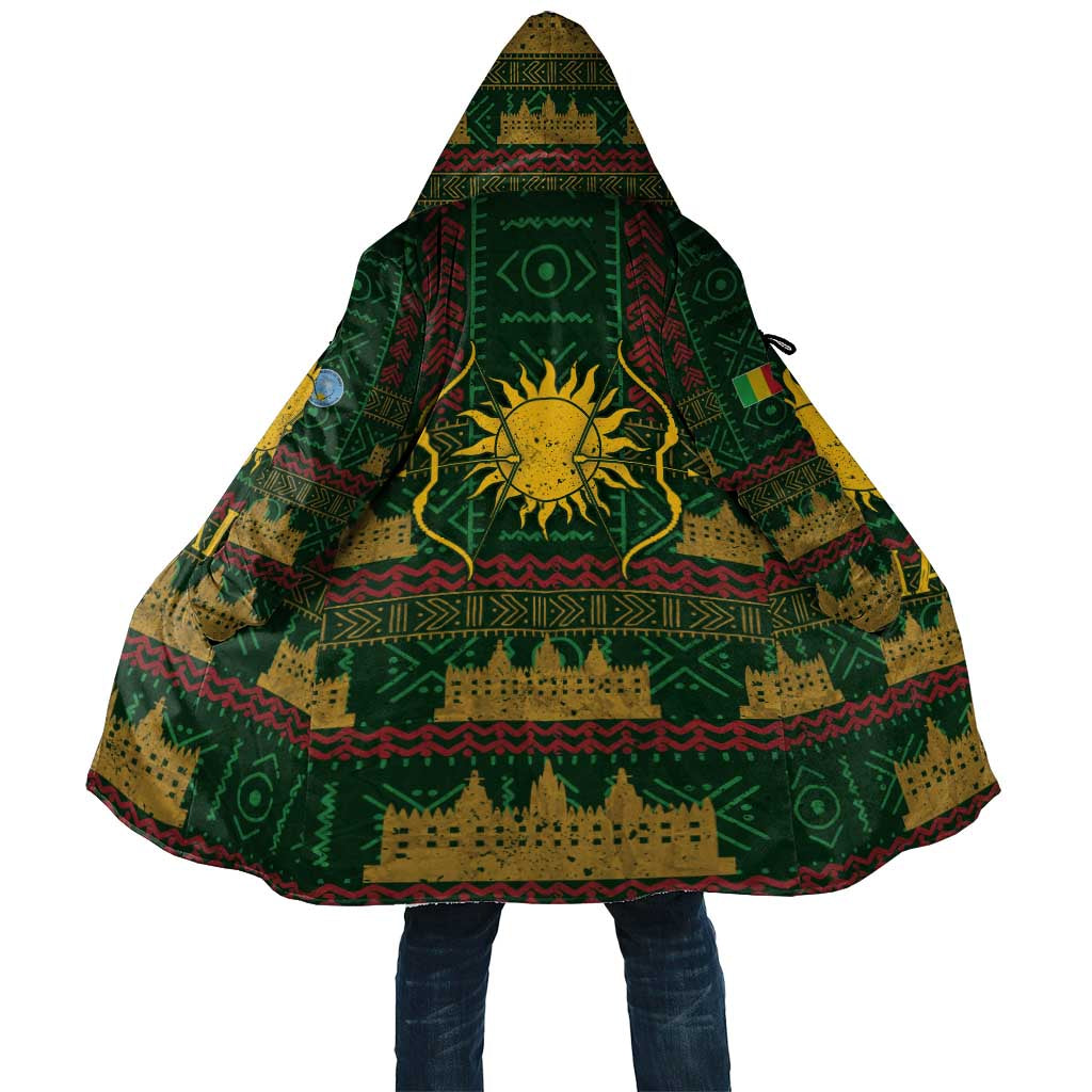 Mali Cloak Golden Sun And Mosque Patterns Retro Style