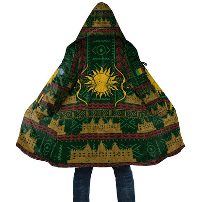 Mali Cloak Golden Sun And Mosque Patterns Retro Style