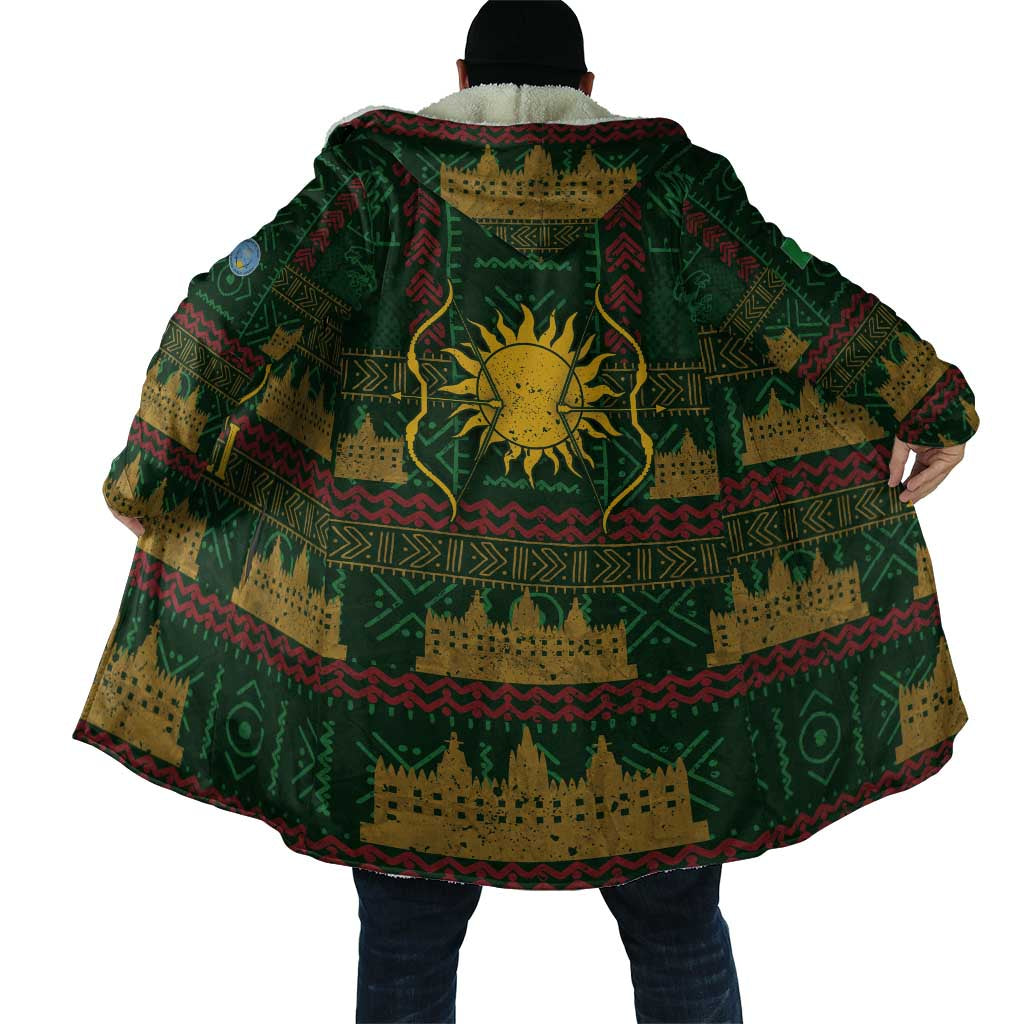 Mali Cloak Golden Sun And Mosque Patterns Retro Style