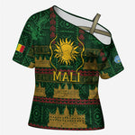 Mali Cross Shoulder Shirt Golden Sun And Mosque Patterns Retro Style